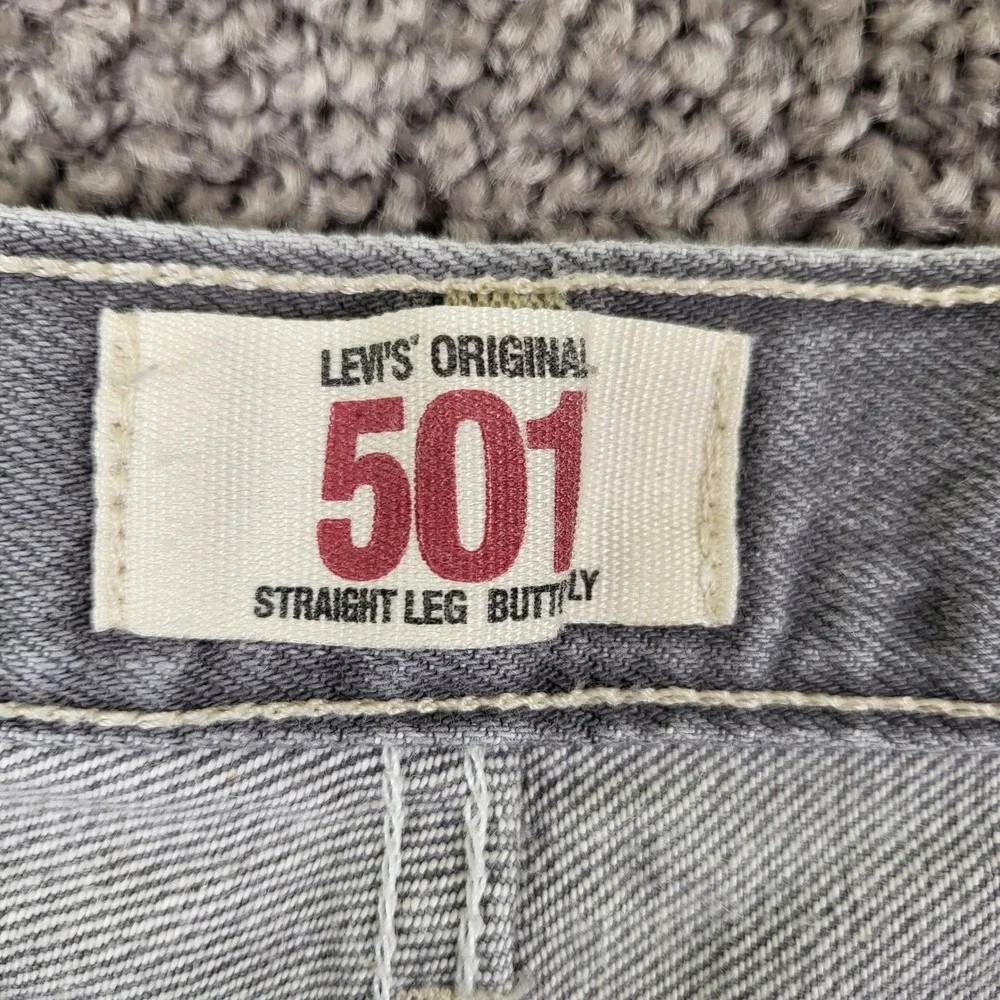 Levi's Men's 501 Original Straight‎ Leg Button Fly Grey Jeans 34x36 Vintage 2008